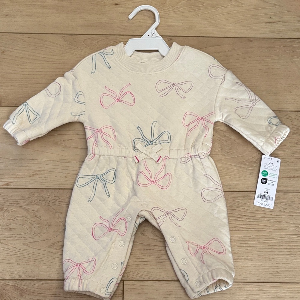 Carter's Cream Bow Print Kids Matching Set